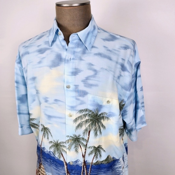 PIERRE CARDIN- Vintage Ocean View Mens XL Tropical Hawaiian Shirt - Picture 4 of 7